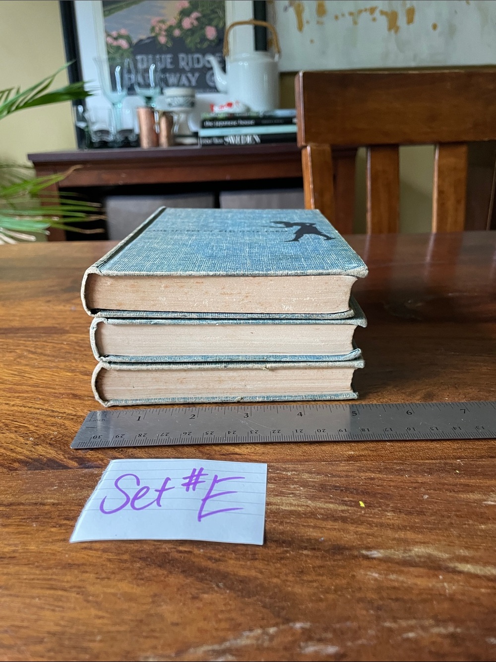 3 Vintage Nancy Drew Hardcover Books Carolyn Keene Tweed Blue Covers (Set #E) - Picture 4 of 16